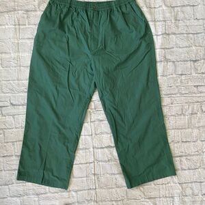 Haband Casual Joe men 38 cotton blend pull on elastic waist casual pants green